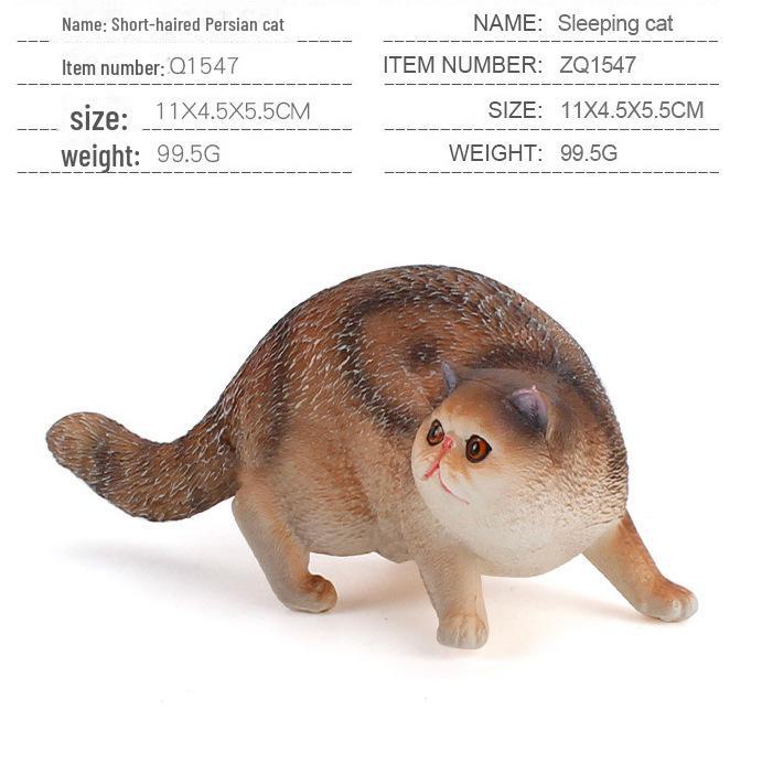 Seashell Cat Figurine: Realistic Kitten Toy Model