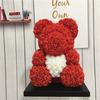 Lieblicher Großer Roter Rosenblüten-Bären Spielzeug Ornamente Geschenke für den Valentinstag 25cm Laden Geschenk am 8. März