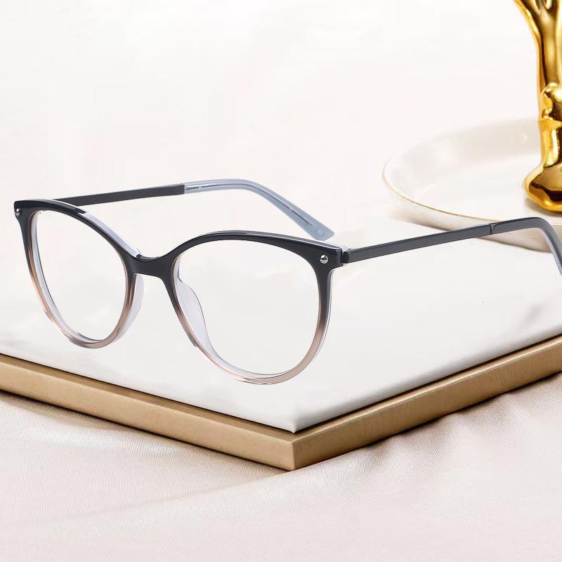 Cat'S Eye Plate Metal Retro Myopia Glasses Frame Trendy Girl Personalized Glasses Frame