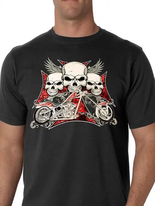 Flying Skulls of Death. Iron Cross Motorcyclist Highway Rider T Shirt New 100% Cotton Short Sleeve O-Neck Tshirt Casual Mens ... S разноцветный