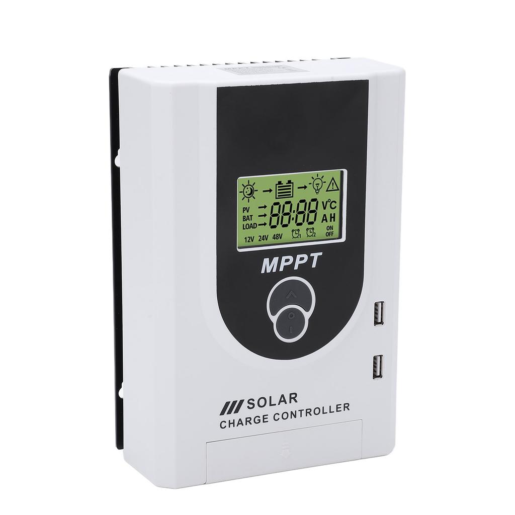 12V 24V MPPT Solar Charger Controller 30A Adjustable Parameter with LCD Display Dual USB Port Solar