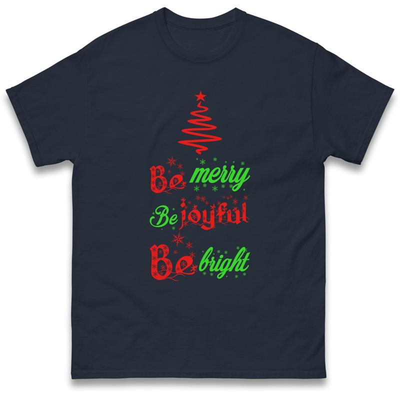 

Be Merry Joyful Bright Christmas Holiday T Shirt Top - Men s Summer Cotton Graphic Tee S разноцветный