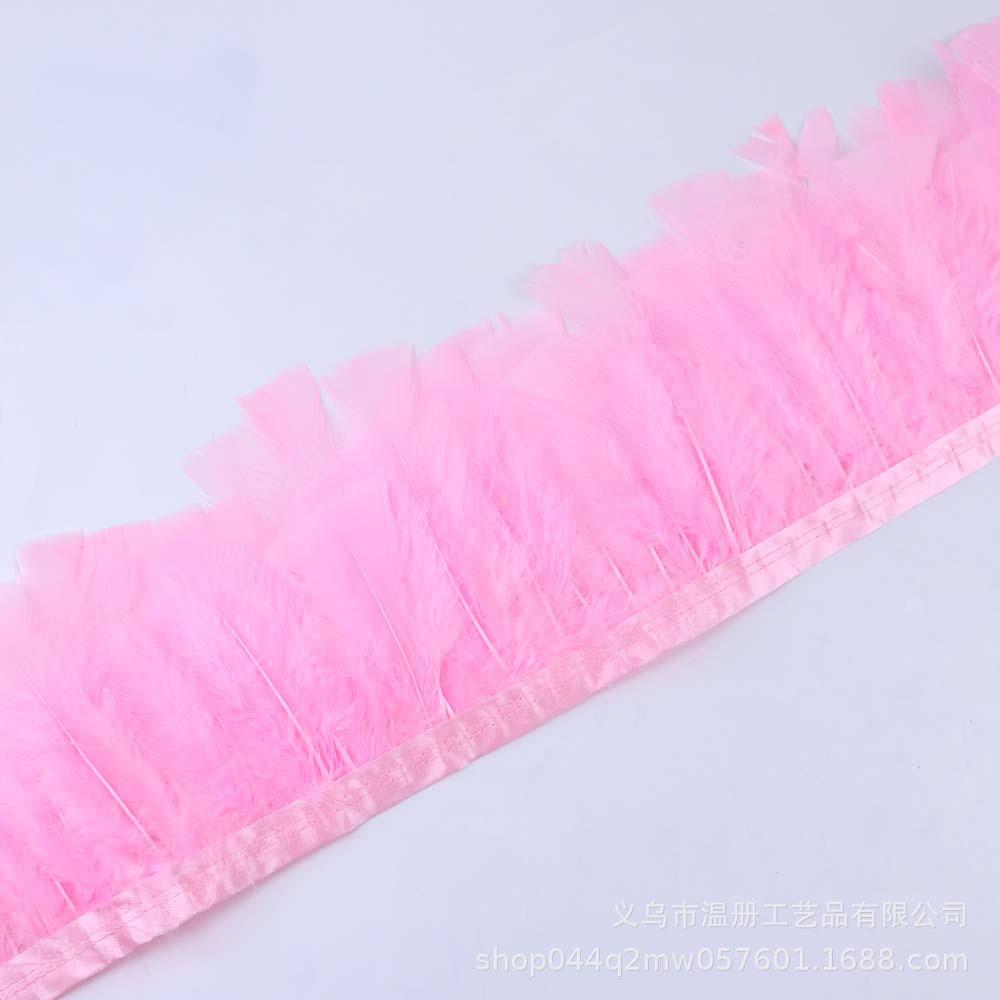 Feather 10-15Cm Large Flat Cloth Edge Stage Clothing Material Turkey Feather Cloth Belt Car Doll Diy Decoration