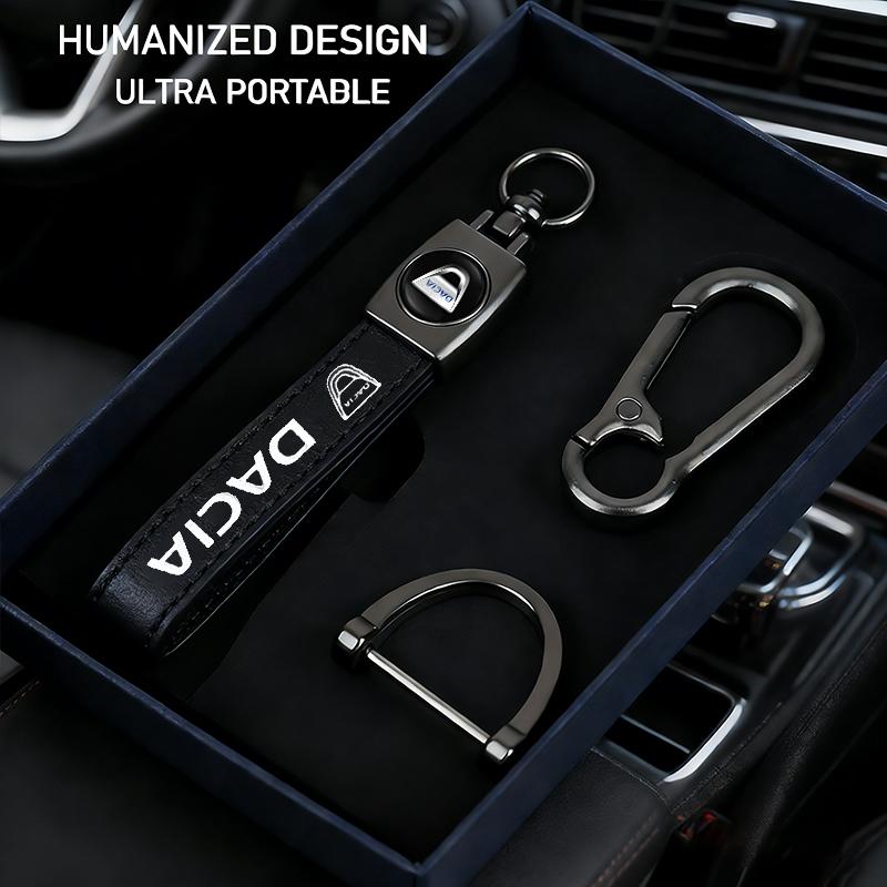 1Pcs Car Emblem Keychain Metal Leather Key Ring Accessories For Dacia Duster Logan Sandero Stepway Dokker Lodgy MCV 2019 Spring