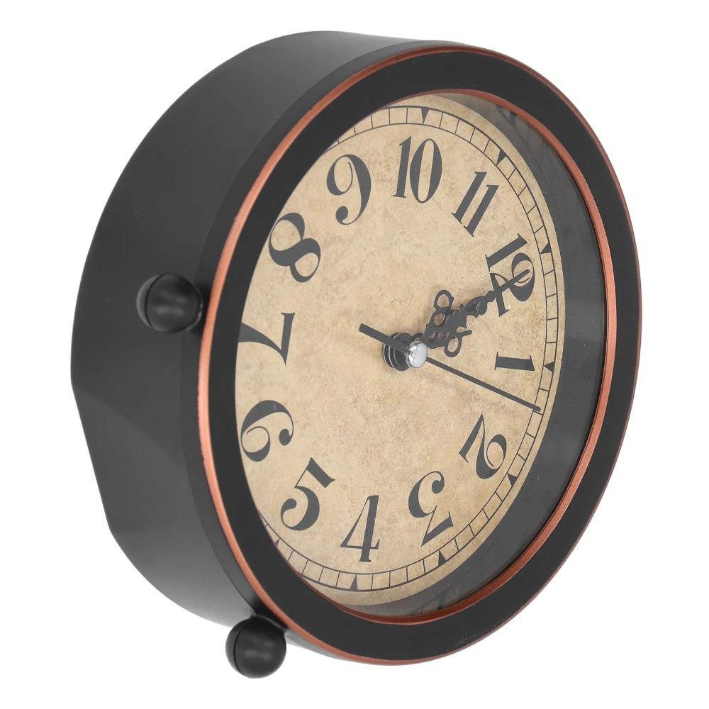 Small Alarm Clock European Retro Style Silent Ticking Desk Clock for Home Living Room Dining Table Decoration Ornaments