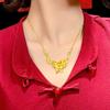Three Lives Floral Necklace for Women: Imitation Sand Gold Wedding Jewelry Set
