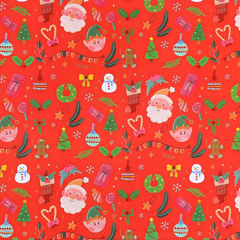 Christmas Gift Wrap: Thick Coated Paper with Trees & Elks