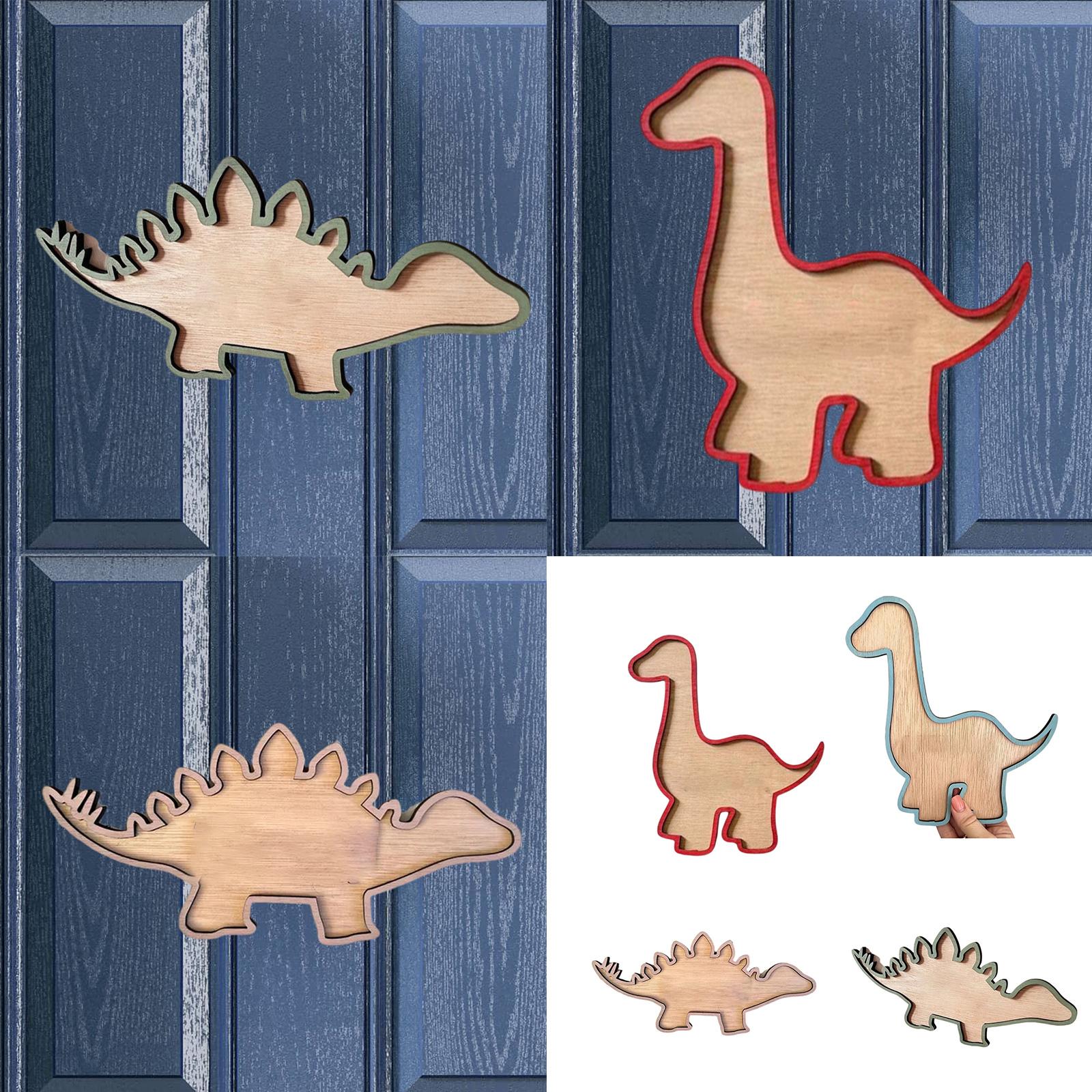 

Wooden Dinosaur Hanging Decoration for Kids Bedroom Natural Material Wall Art for Children s Room Decoration A