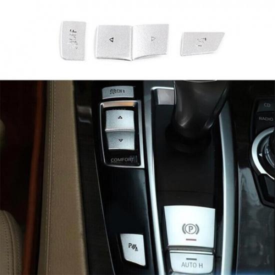 For BMW 7 Series Silver Aluminum 09-15 Trim Console Gear Shift Side Button Cover