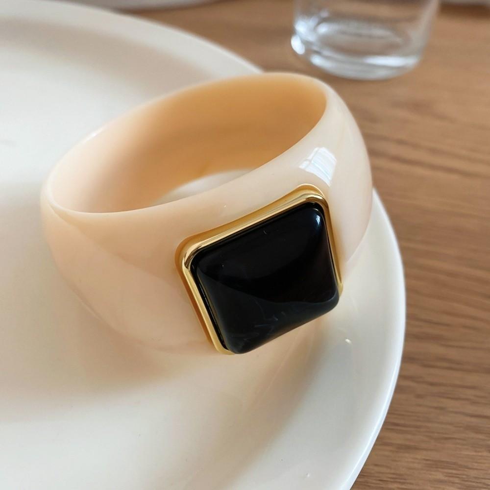 Bohemian Acrylic Bangle Europe American Style Retro Hand Ring Simple Irregular Wide Bracelet Gift