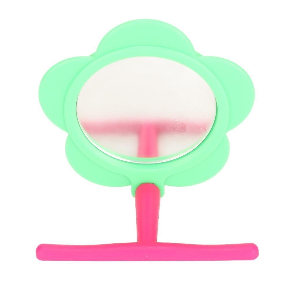 Plastic Material Parrot Mirror Stand Toy Flower Shape Bird Cage Mirror Toy  For Budgie