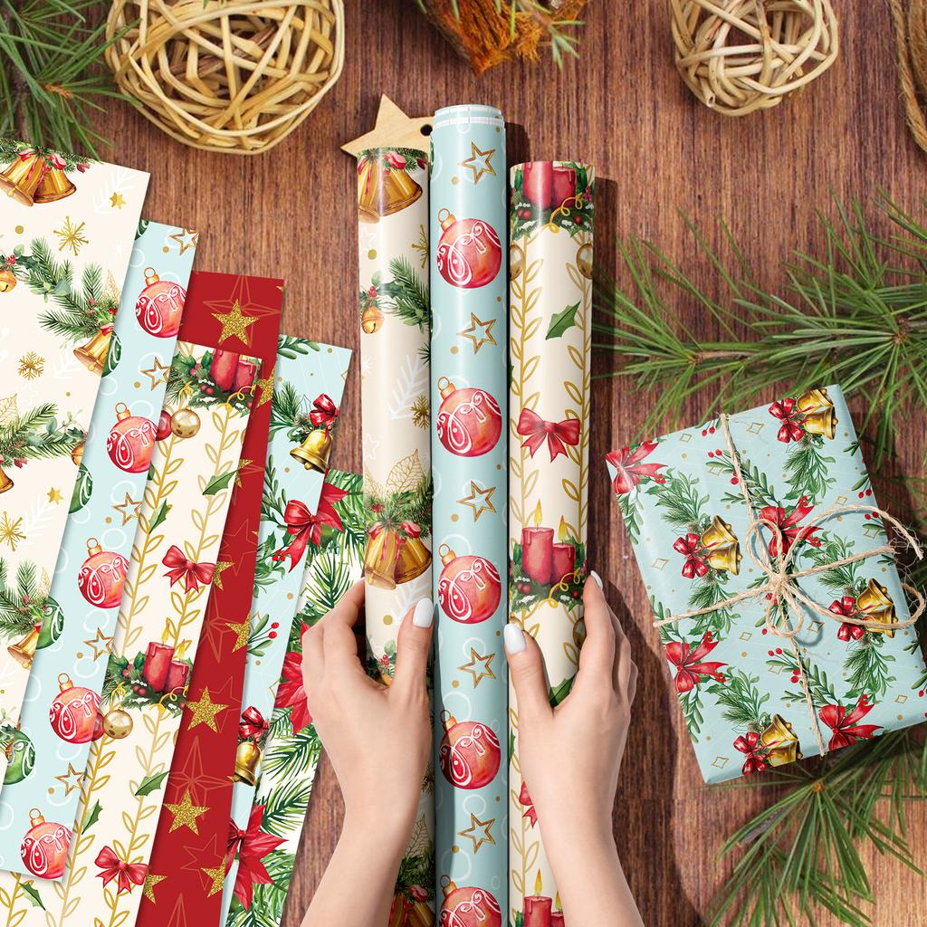 Holiday Wrapping Paper Festive Christmas Party Decorations Diy Craft Paper Printed Christmas Wrapping Paper For Gift Wrapping