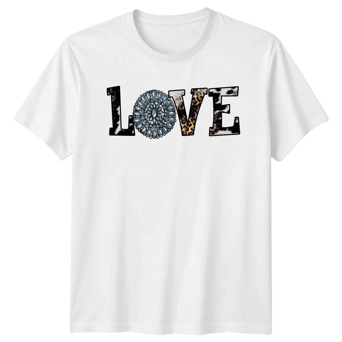 Love Womens T-Shirt Boho Western Country Valentines Day Gift For Her XL