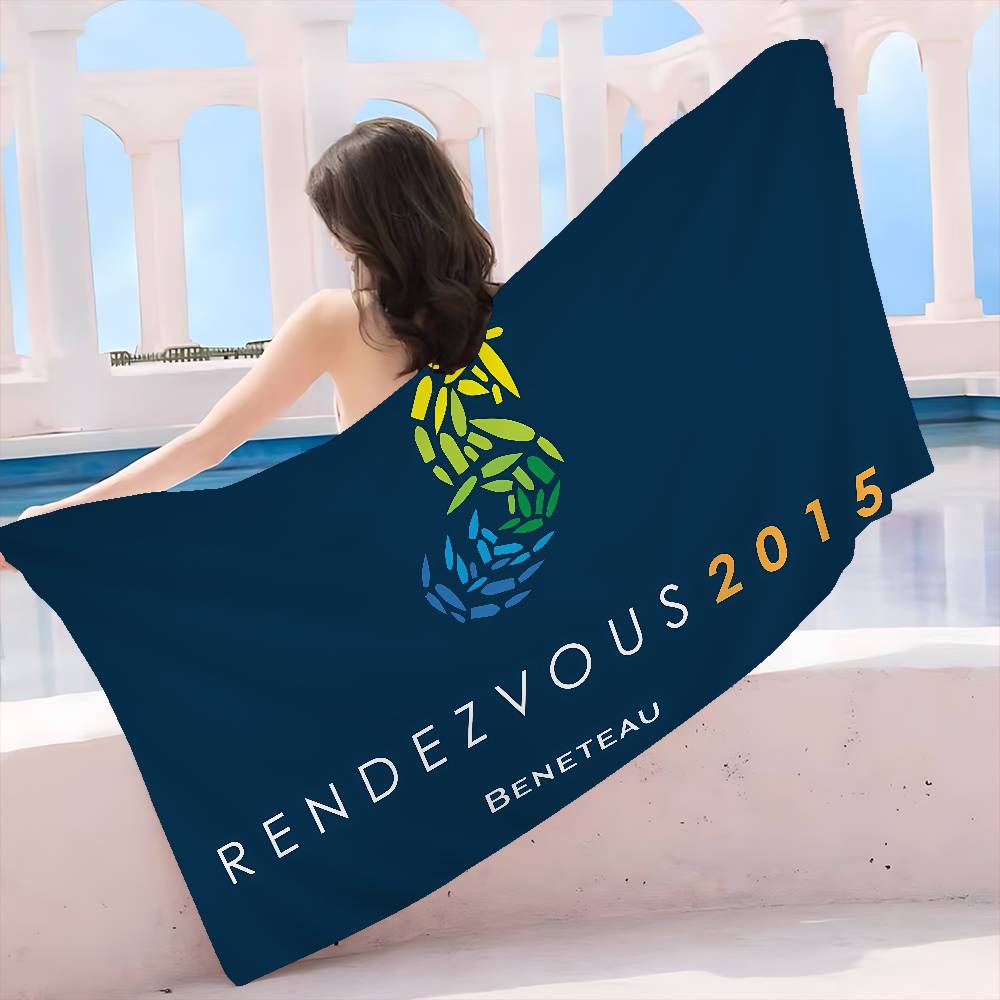 B-BENETEAUS Logo Beach Towel Colorful Bath Towels for Girl Microfiber Quick Dry Sand Free Beach Yoga Spa Gym Pool
