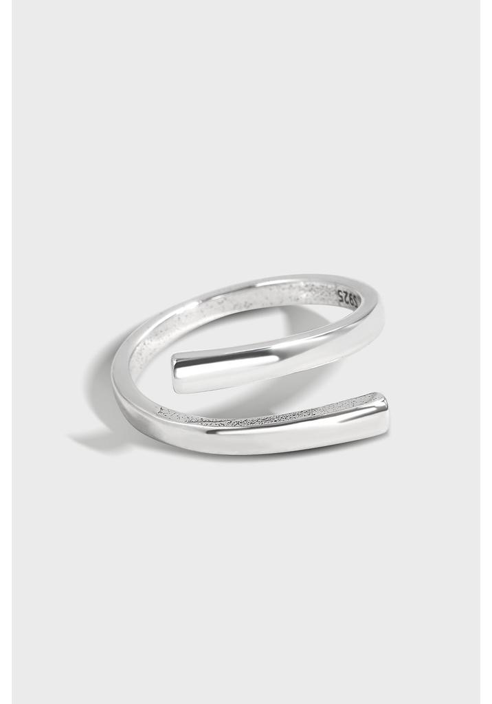 Women's S925 Sterling Silver Retro Thai Double Ring with Blackened Aged Finish