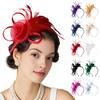 Damen Blumenfeder Stirnband Retro Netz Blumen Stirnband mit Federn Teeparty Haarband Fascinators Haar Accessoire für Cocktailpartys