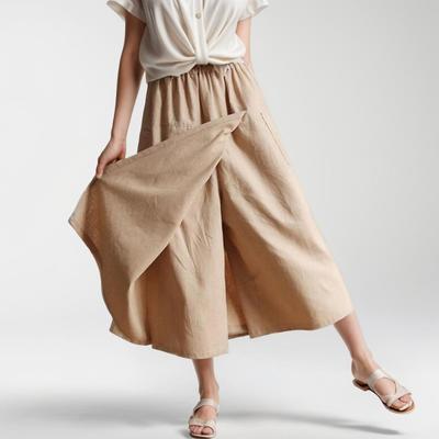 2025 New Spring Summer Women Pants Trousers Loose Wide Leg Pants Blue Casual Solid