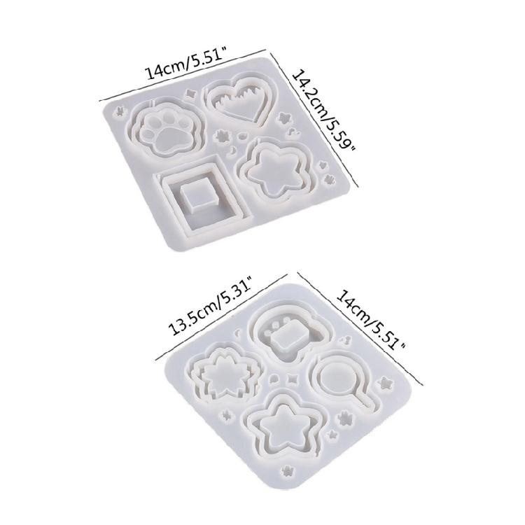 Geometry Flower Ornament Mold DIY Keychain Pendant Jewelry for Keychain Decor