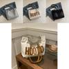 Vintage Stylish Minimalist Shoulder Bag Chic Tote For Everyday Casual Use In Black Silver And Cream