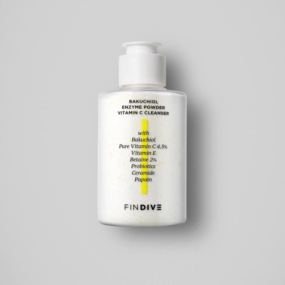 Findive Bakuchiol Enzyme Powder Vitamin C Cleanser 40g Deep Cleansing Brightening Exfoliating K-Beauty