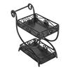 1: 12 Miniature Garden Cart Exquisite Details Metal   Flower Cart Ornaments Accessory