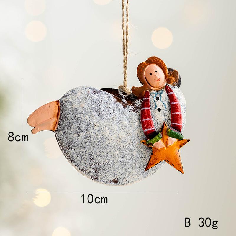 New Arrival boże narodzenie kutego żelaza dzwonek bałwanek łoś wisiorek ozdoba 2023XMAS Home Decor ozdoba choinkowa Natal Navidad