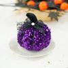 Sequined Pumpkin Centerpiece Halloween Pumpkin Decoration Glittery Pumpkin with Bow Ornament