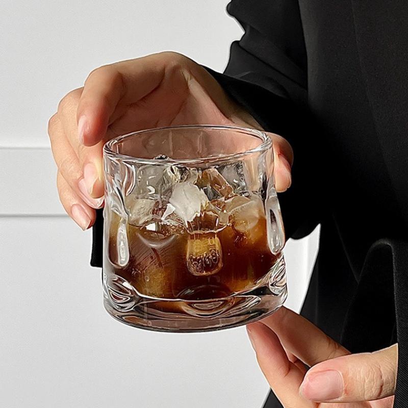 300ml Creative Rotating Whiskey Glass Foreign Wine Glass Unique Design Wine Glass Without Base Ice Hockey Cup Elegant Glassware