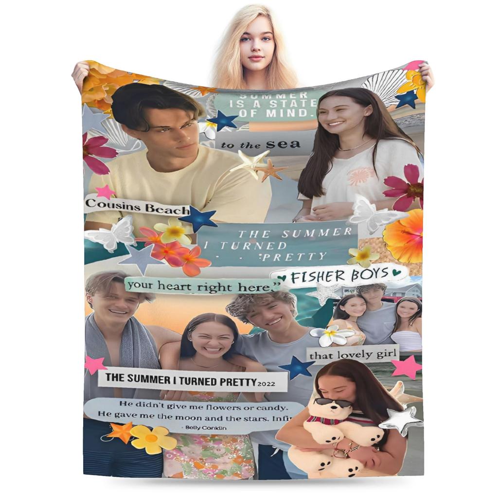 TSITP Plush Blanket Students The Summer I Turned Pretty Flannel Throw Blanket For Living Room Warm Soft Quality Bedspread