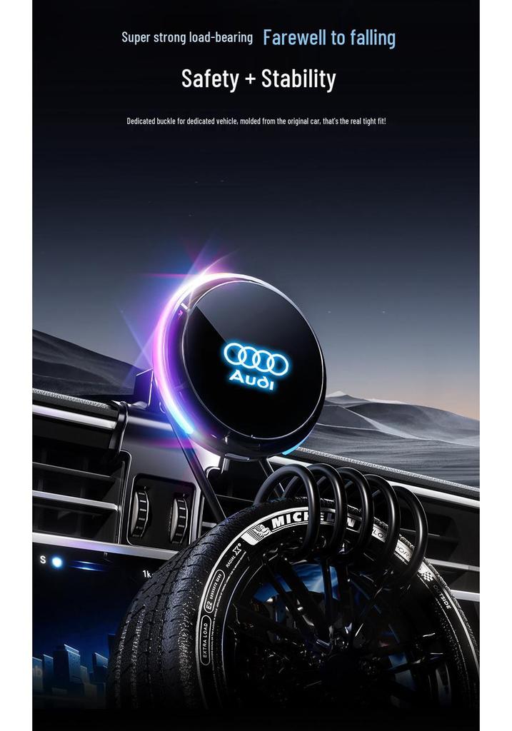 AION Y/V/S Dedicated Wireless Charging Magnetic Phone Holder with Air Cooling for In-Car Navigation