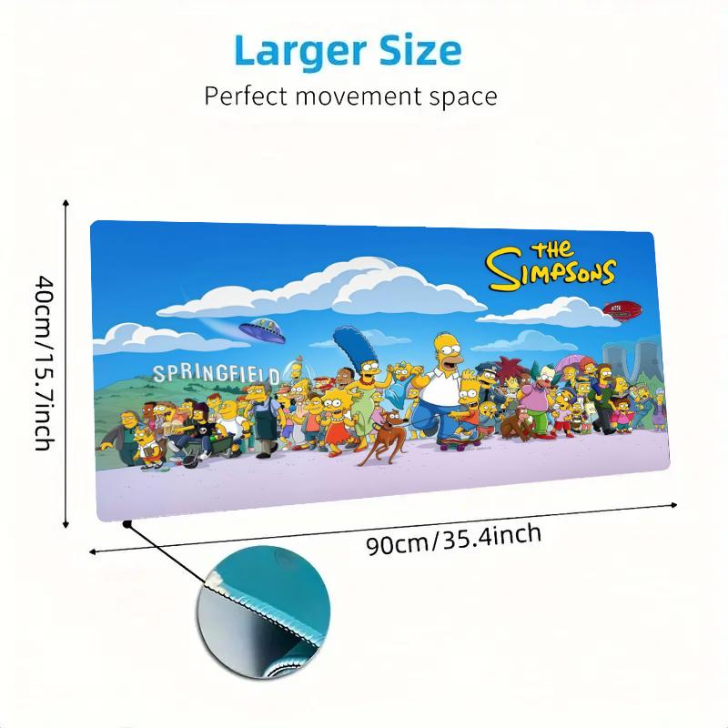 The Simpsons Cartoon Color Mouse Pad Large Gaming Table Cushion Non-slip Laptop Tablet Big Mousepad XXL Mat Mini PC Playmat With Lock edge