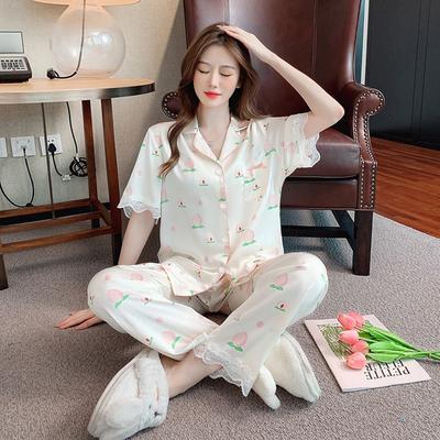 Cardigan fino de verão, manga curta, calças compridas, design de cardigan, esteticismo, casual, solto, conjunto de decoração para casa, pijama feminino, novo