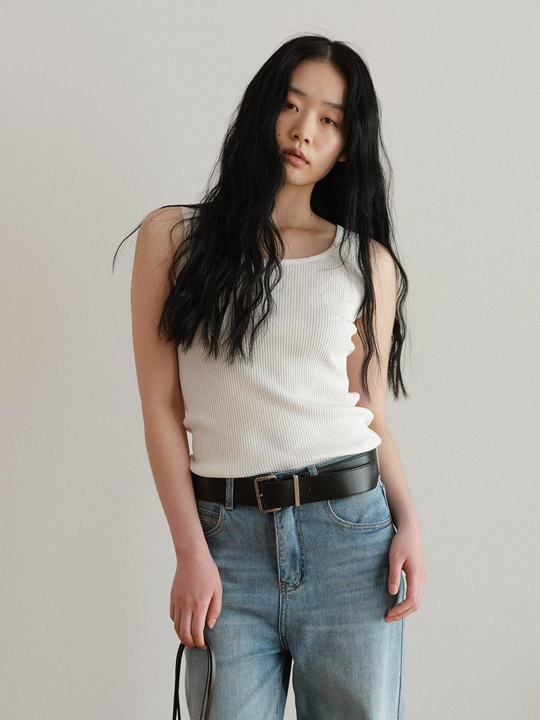 HUNCH Back Cross Knit Top (2Colors)