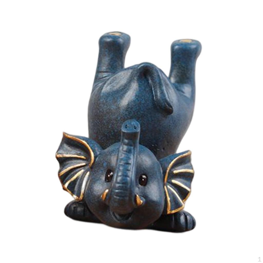 Creative Elephant Figurine Glasses Holder Eyeglass Retainer Organizer Animal Statue for NightStand