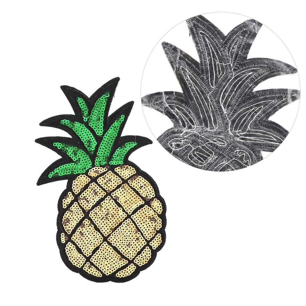3Pcs Pineapple Embroidered Fabric Patches Sew Iron On Bag Clothes Applique Craft DIY Decoration