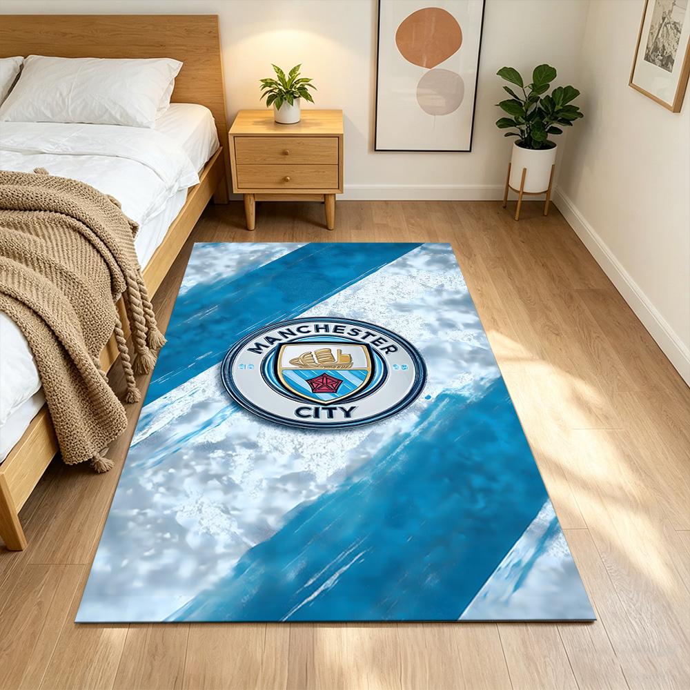 Manchester City Football Club Decorative Area Rug Soft Plush Non-slip Bottom Kitchen & Bathroom Use Fashionable Home Decor Perfect Gift