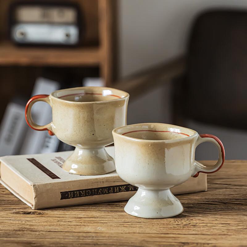 OLOEY Japanese Retro Ceramic High-Foot Mug