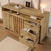 Buffet - 3 Drawers and 2 Doors - Storage Furniture - Adjustable Shelf - Living Room, Dining Room, In Dark Oak, 120x40x85 Cm