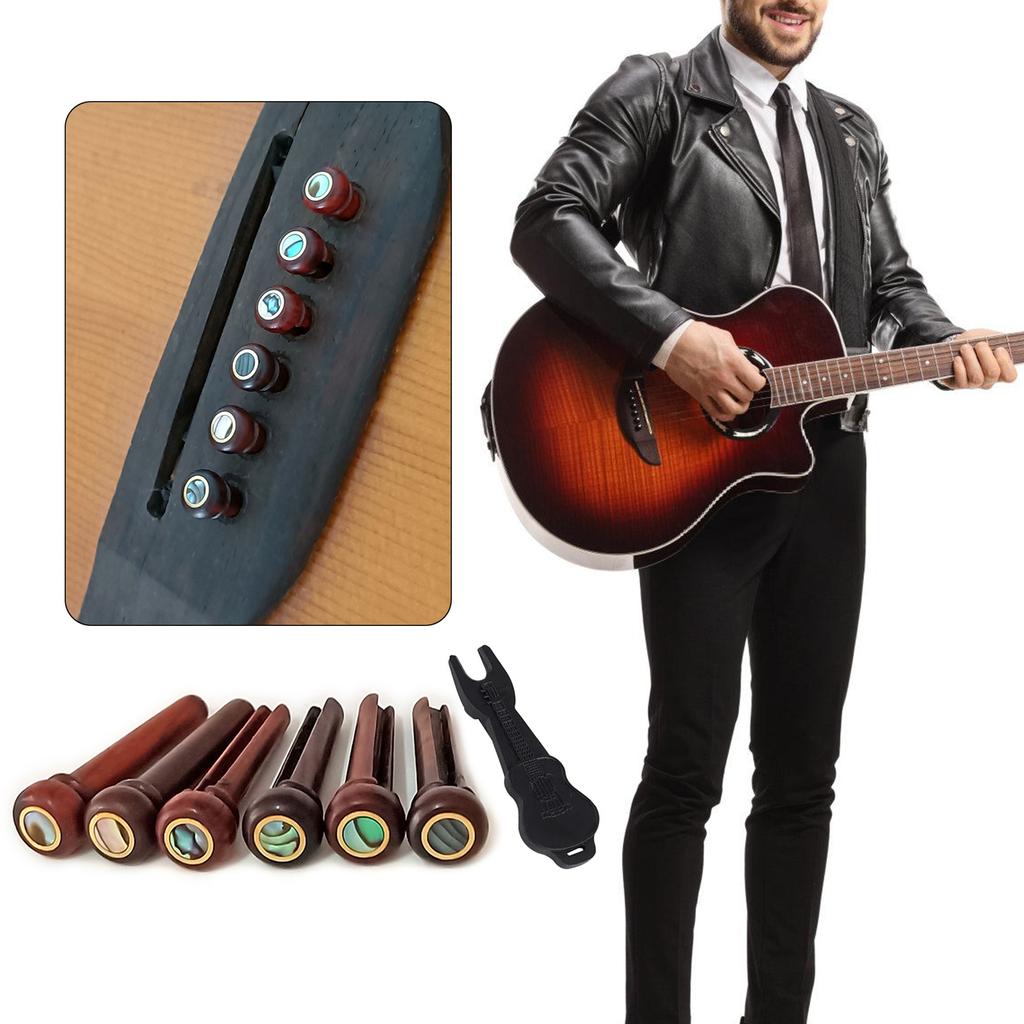 Cocobolo Wood Guitar Bridge Pins Guitar Fixed String Nails Guitar Replacement Part Guitar Strings Nails Wood Texture