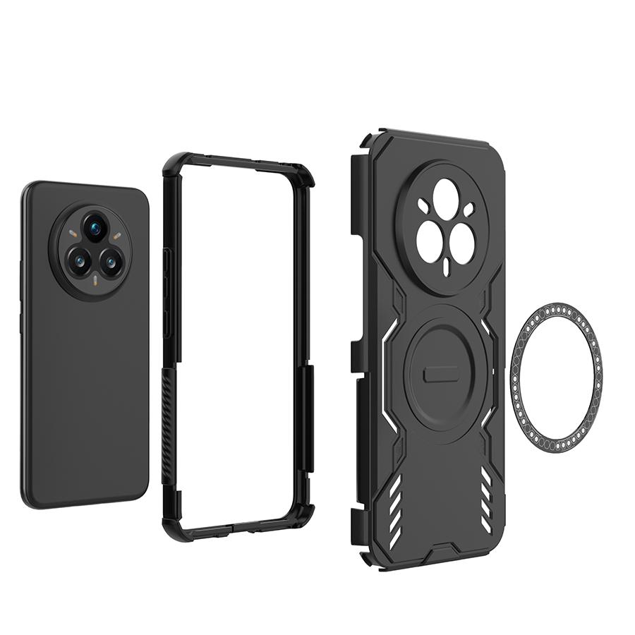 Hard Magnetic Phone Case For iPhone 15 16 Pro Max 16E Samsung Galaxy S25 Ultra A06 A16 A26 Dual-Layer Heavy Duty TPU+PC Shockproof Cover For Redmi