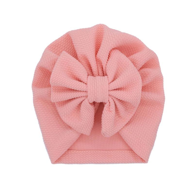 F23 children's hat cotton tied pullover hat soft knitted fabric baby pleated bow baby headscarf cloth