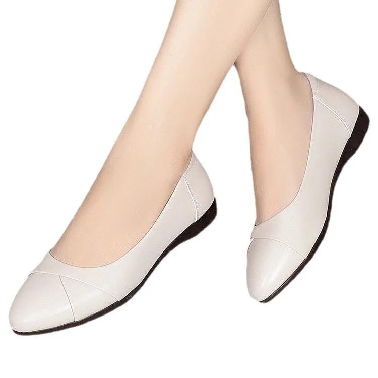 2025Women Classic Round Toe High Quality Spring Slip on Square Heel Shoes Lady Casual Comfort Spring & Summer Red Heel Pumps