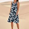 Women's Casual Summer Floral Print Sleeveless Pocket Dress