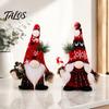Holiday Gift for Friends Christmas Plush Gnome Decoration, Nordic Xmas Scandinavian Tomte Elf with Cute Souvenirs Pine Tree Branch Desk Shelf