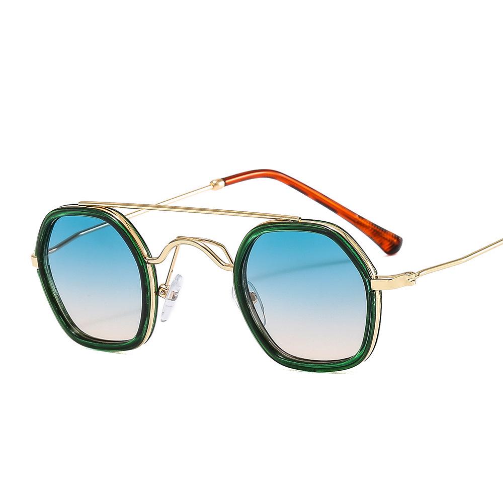 2023 Trendy Punk Double Bridge Hip Hop Sunglasses: European-American Fashion Motorcycle Shades