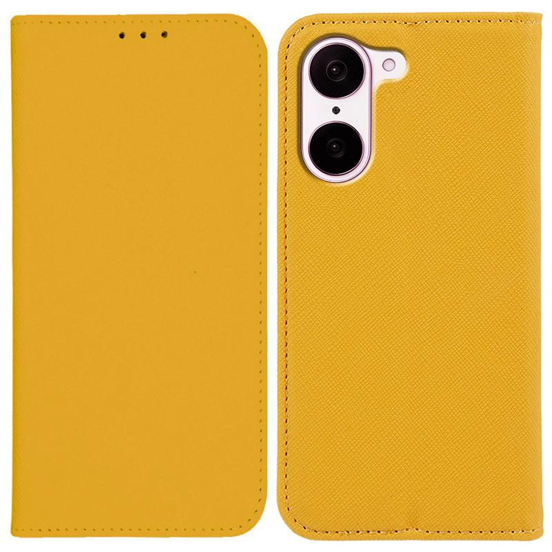 

For OnePlus Nord CE5 5G/Ace 5 Racing 5G Case Cross Texture Leather Phone Cover Hidden Magnetic Yellow