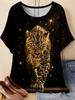 New Women 3D Print Animal T-Shirt Cool Cheetah Graphic Tees Summer T-Shirts Tops Oversize Short Sleeves Y2k Street Women Clothes
