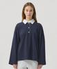 Aheule Airo Soft Cotton Oversized Rugby T-Shirt_Navy