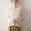 2025 A/W Women's Round Neck Wave Pattern 100% Cashmere Cardigan Sweater