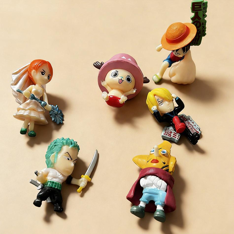 6PCS One Piece Figures Set Luffy Zoro Nami Chopper Sanji Franky Collectible Model Figurine Model Doll Toys Gift Mini Figures
